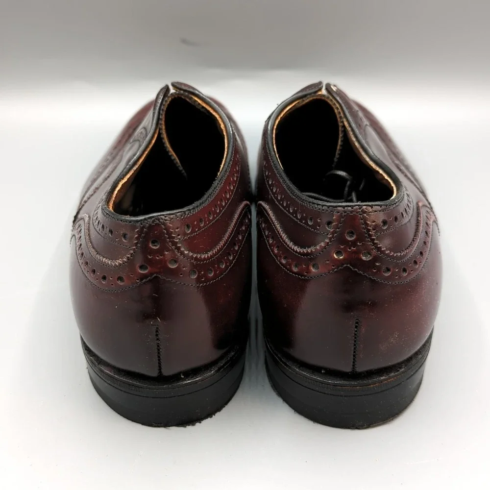 NIB Johnston & Murphy Made in USA Burgundy Wingtip Dress Shoes 10.5 C Vintage